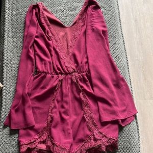 Tobi brand, burgundy colored